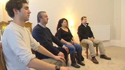 Happiness volunteers meditating