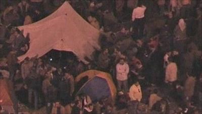 Camping at Tahrir Square