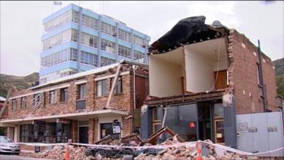 A destroyed building in Lyttelton