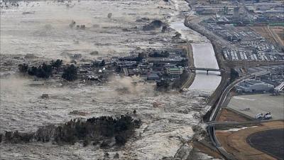 Tsunami hits Iwanuma in northern Japan