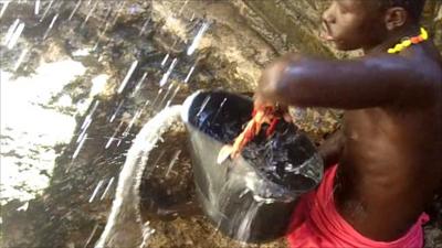 Gathering water