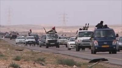 Rebels travelling to Brega