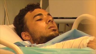 A patient in a Benghazi hospital