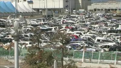 Damaged cars
