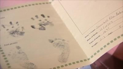 Baby foot and hand print