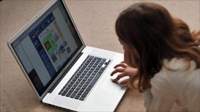 Girl browsing the internet