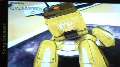 Augmented reality robot displayed on a smartphone screen