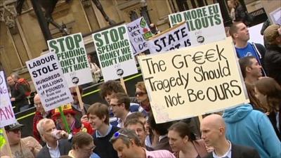 Pro-cuts demonstration in London