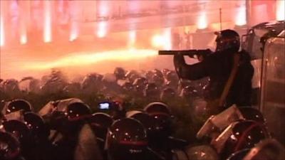 Security forces fire tear gas at protesters
