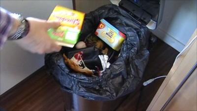 Bin that photographs rubbish and send the images to Facebook