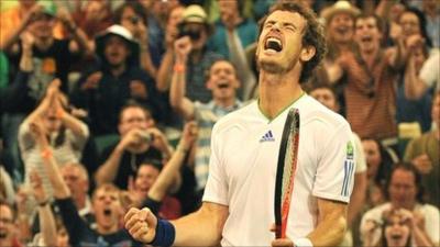 Andy Murray celebrates his win