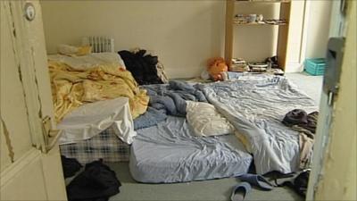 Room being used by squatters