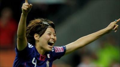 Saki Kumagai scores the winning penalty in the Women's World Cup final