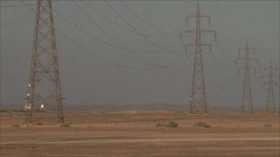 Pylons in the desert