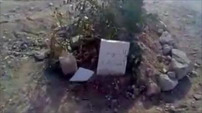 Newly-dug grave