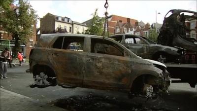 Torched car