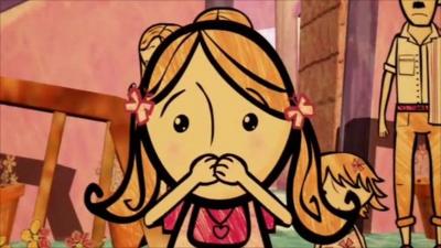 A girl in the animation