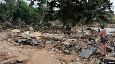 Flooded area in Nigeria
