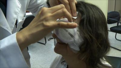 Patient on the USNS Comfort