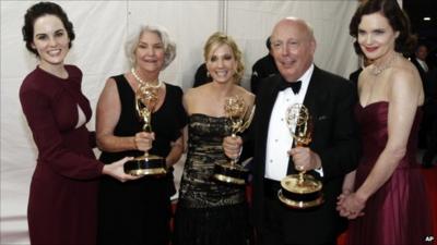 Michelle Dockery, Joanne Froggatt, Julian Fellowes and Elizabeth McGovern