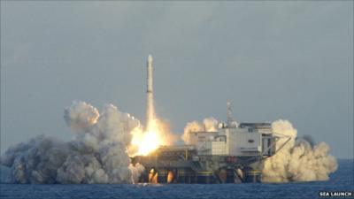 A Zenit blasts away from the Sea Launch Odyssey platform
