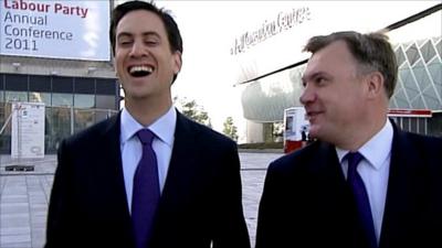 Ed Balls and Ed Millband at the Labour party conference
