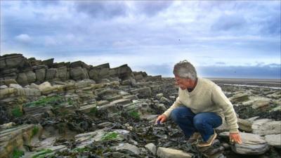Paul Olsen on foreshore of St Audrie's Bay in Somerset