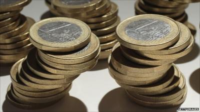 Stacks of euro coins