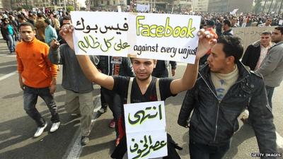 Protesters in Tahrir Square in Cairo in February 2011