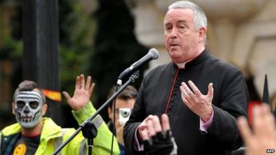 The Right Reverend Graeme Knowles addressing protesters on Sunday 30th October 2011