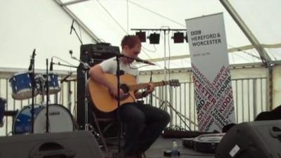 Sam Plowman performs at Wyeside