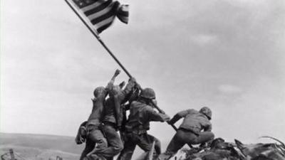 Iwo Jima flag raising. Credit: Joe Rosenthal, February 23, 1945, The Associated Press