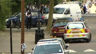 Police at a crime scene