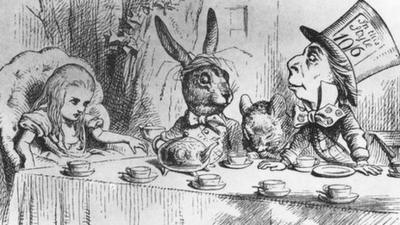 A scene from Alice in Wonderland