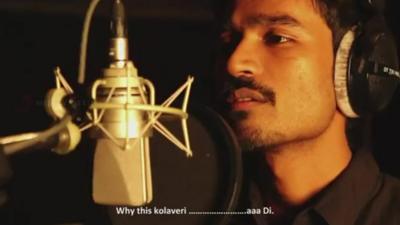 Tamil actor Dhanush singing his "nonsense" song