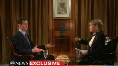 Bashar al-Assad speaks to Barbara Walters