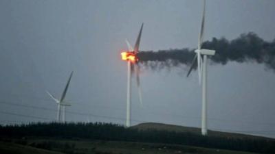Wind turbine fire