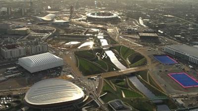 Aerial shots of London 2012 Olympic Park