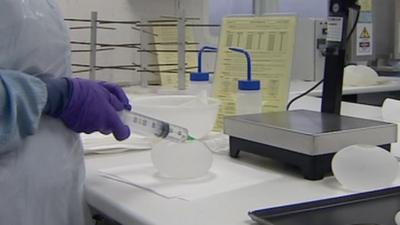 Implant is injected with silicone