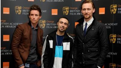 Eddie Redmayne, Adam Deacon and Tom Hiddleston