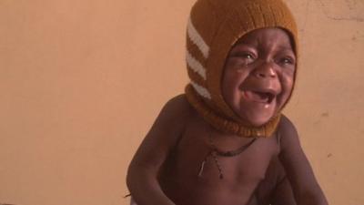 Baby in clinic crying