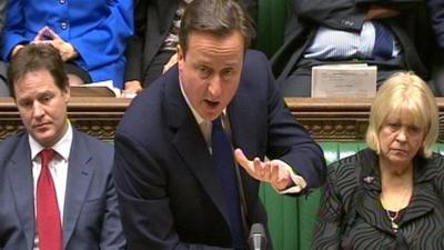 David Cameron in the House of Commons