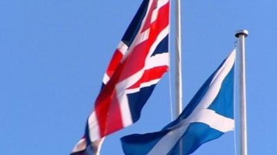 Flags blowing in the wind