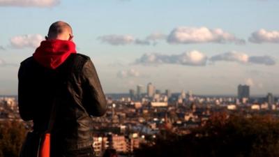 man overlooking London