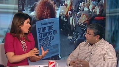 Adam Lotun from the campaign group Disabled People Against Cuts speaks to BBC Breakfast