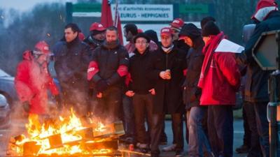 Strikers in Belgium