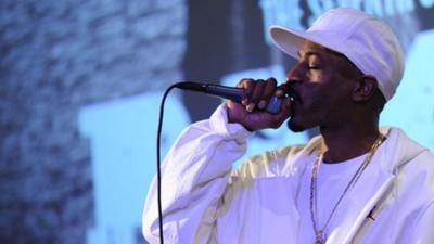 Rap artist Rakim performing in New York