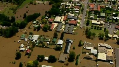 Aerial picture of flooded area