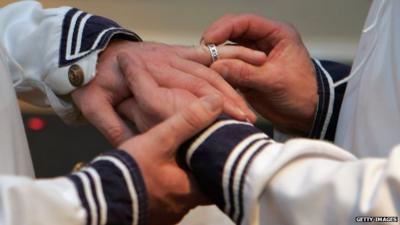 Men with hands entwined
