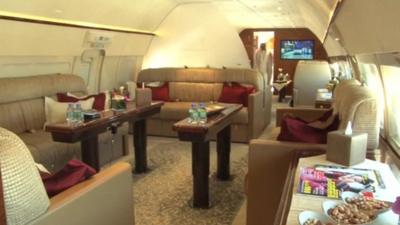 Inside a private jet